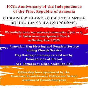 107th Anniversary of the First Armenian Republic
