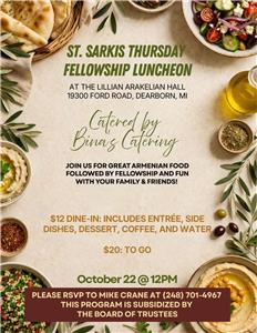 St. Sarkis Thursday Fellowship Luncheon