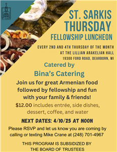 Thursday Fellowship Luncheon